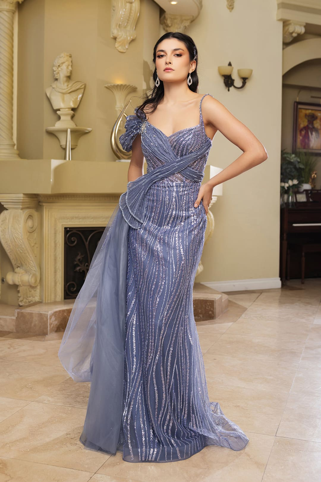 Long Prom Dress A-Line Sequin Pageant Gown By Royal Queen RQ8175