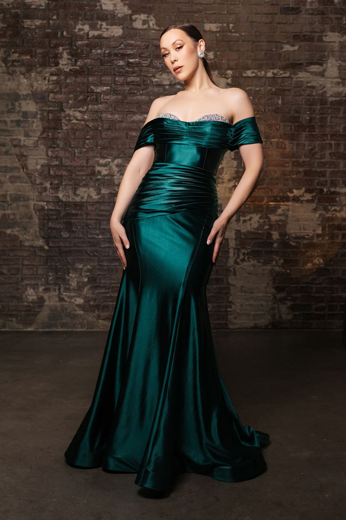 Long Prom Dress Ruched Mermaid Sleeveless Gown By Royal Queen RQ8189