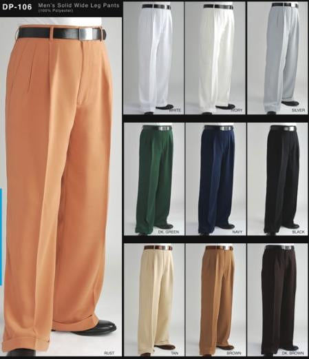 long rise big leg slacks Men's Fashion Wide Leg Pant unhemmed unfinished bottom mensusa – SuitUSA