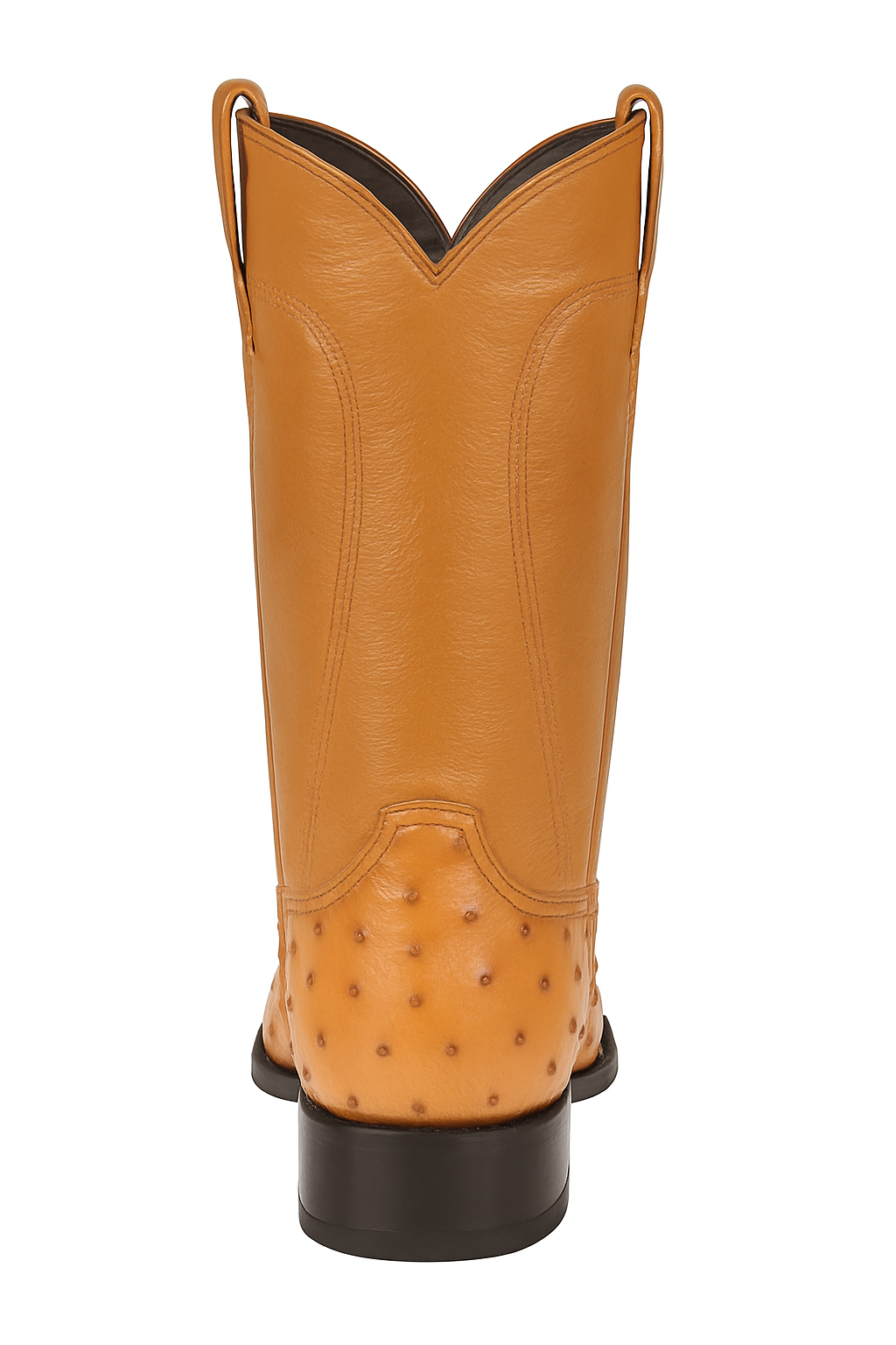Los Altos Boots Men's Ostrich Roper Western Boots Honey