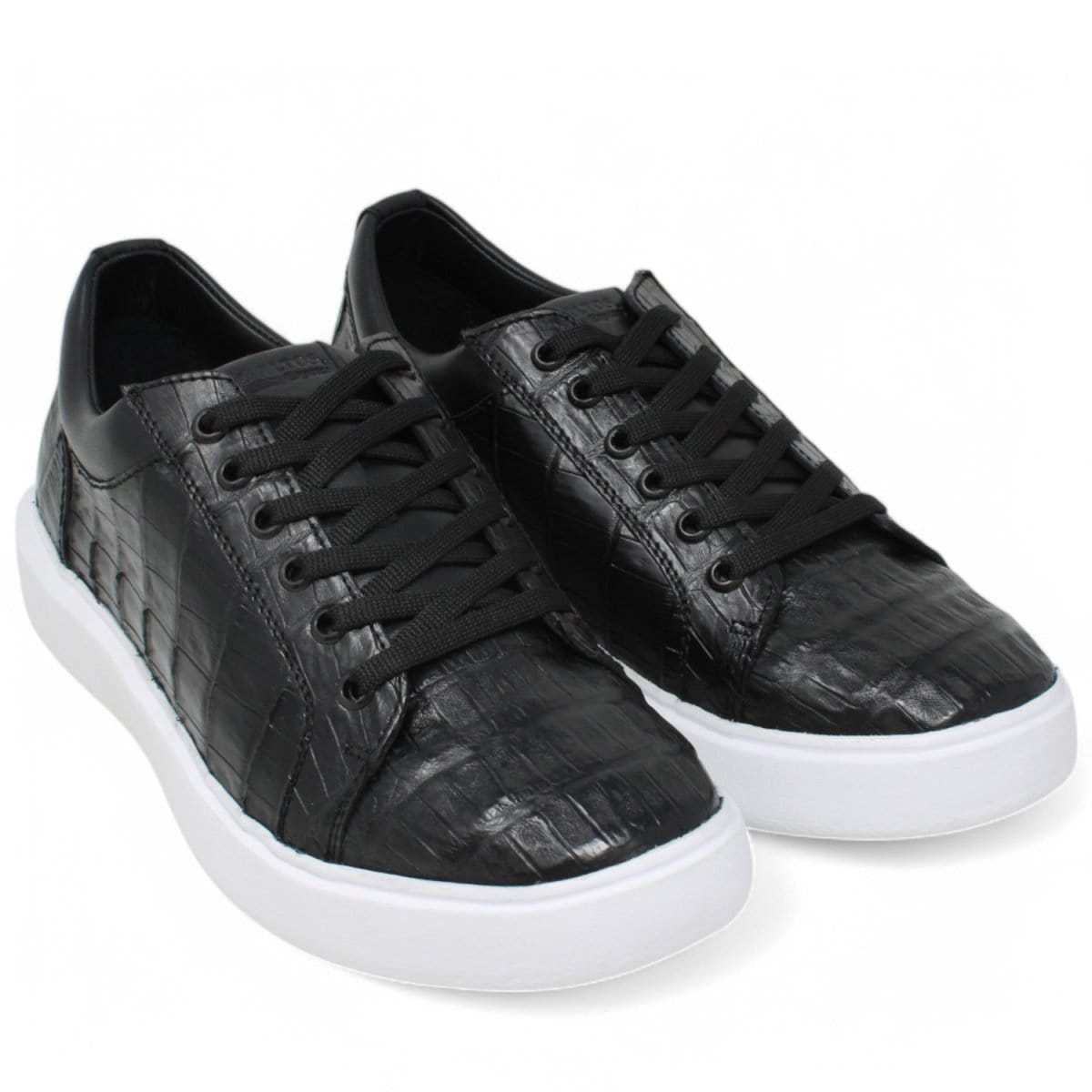 Men's Genuine Caiman Belly Skin Sneaker Casual Shoes Black Color - Los Altos Boots