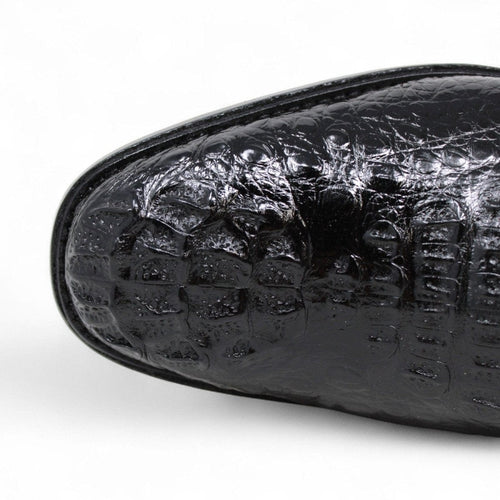 Men's Genuine Caiman Hornback Skin Dress Shoes Black Color - Los Altos Boots