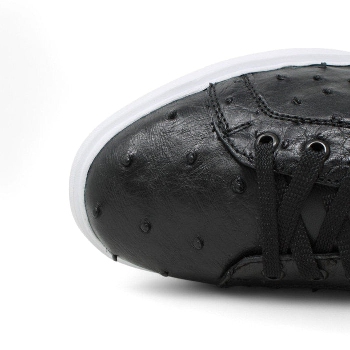 Men's Genuine Ostrich Skin Sneaker Casual Shoes Black Color - Los Altos Boots