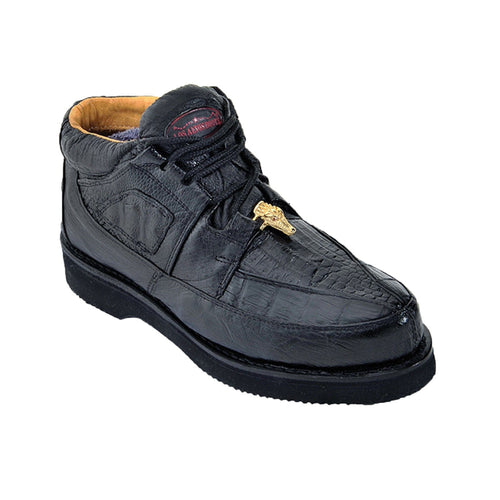Men's Los Altos Caiman and Smooth Ostrich Skin Shoe ZA052805 - Black