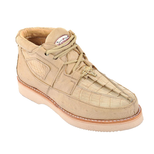 Men's Genuine Caiman and Smooth Ostrich Skin Casual Shoes Oryx Color - Los Altos Boots