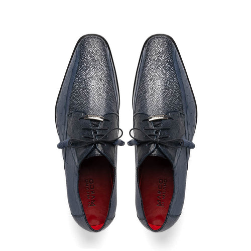 Marco Di Milano Lucca Ostrich & Stingray Navy Shoes