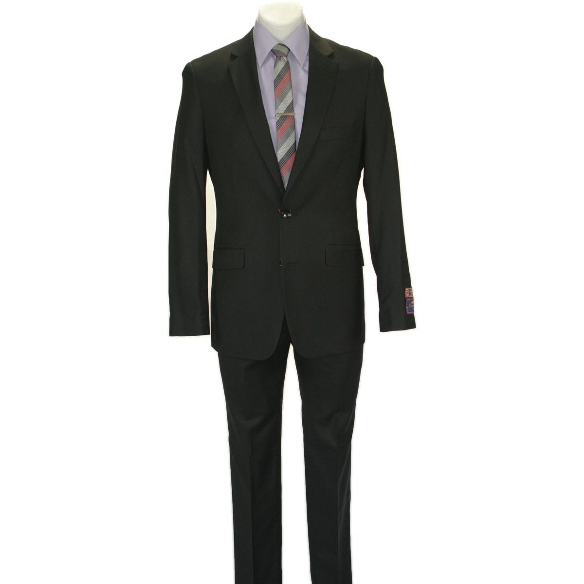 Carlo Lusso Black Two-button Poly Blend Suit by Usamensoutlet