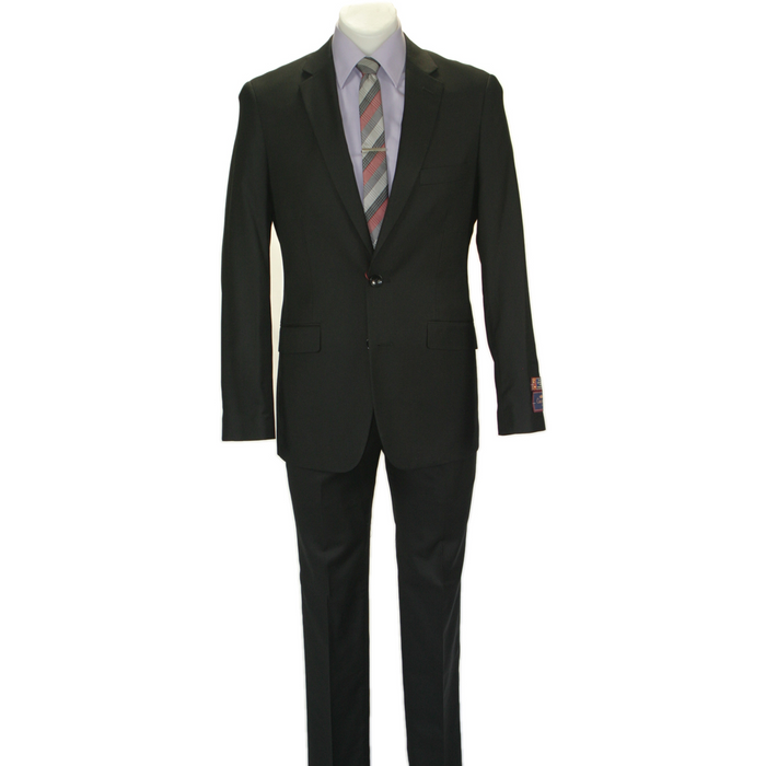 Carlo Lusso Black Two-button Poly Blend Suit by Usamensoutlet
