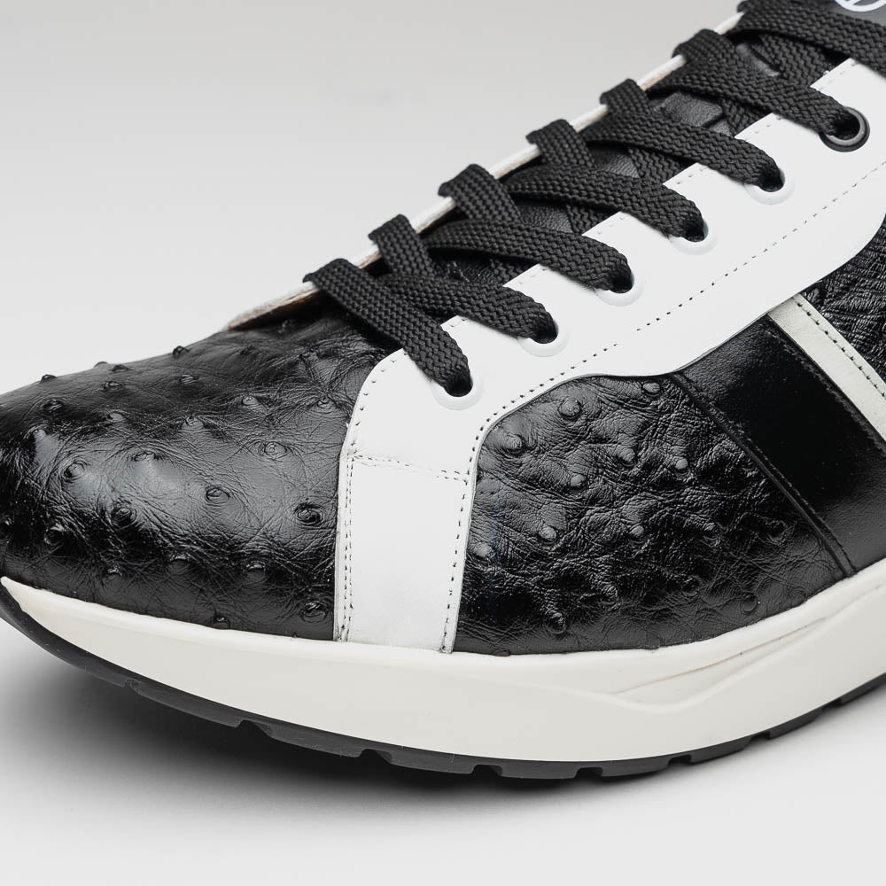 Marco Di Milano Lyon II Ostrich Quill & Calfskin Sneakers