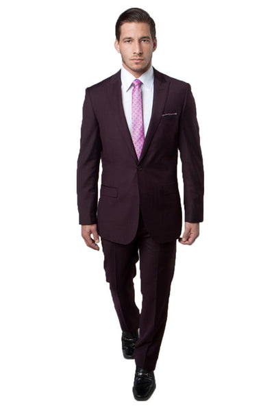 Men's Slim Fit Eggplant Suit from Tazio Suits