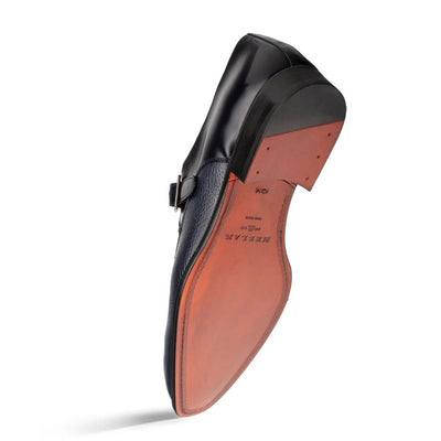 Mezlan Pego Deerskin Monk Strap Navy (21158)