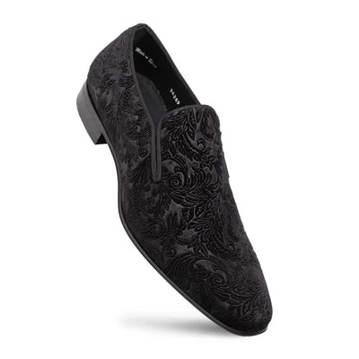 Mezlan Travolta Velvet Formal Loafer Black (21578)