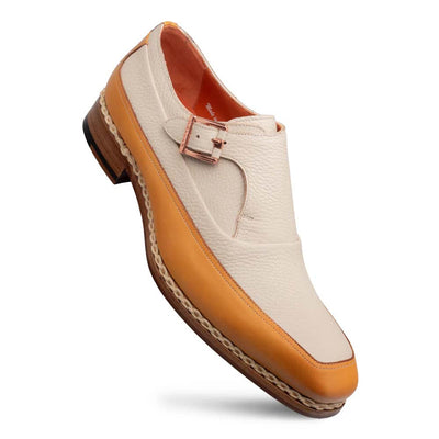 Mezlan Cadena Two-Toned Monk Strap Camel / Bone (21590)
