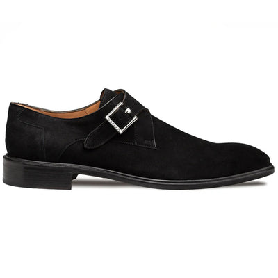 Mezlan Albini Suede Monk Strap Black (21722)