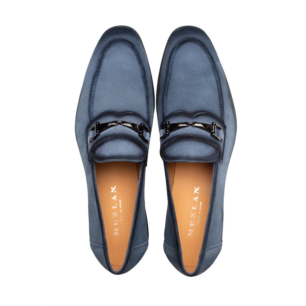 Mezlan Bracco Suede Ornament Loafer Blue (21735)