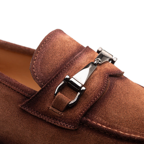 Mezlan Bracco Suede Loafer - Ornament Detail