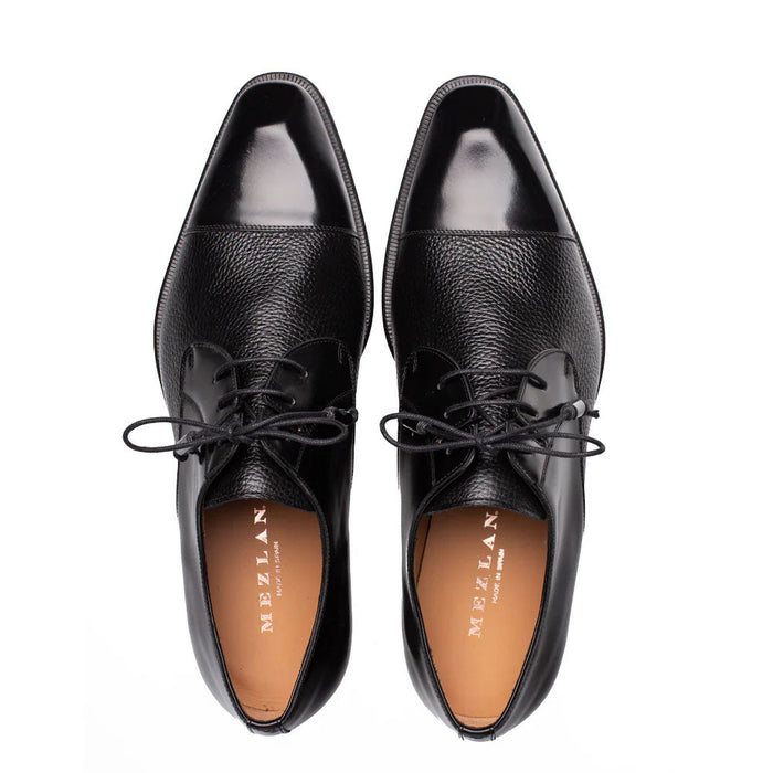 Mezlan Capello Hi-Shine/Calf Derby - Black
