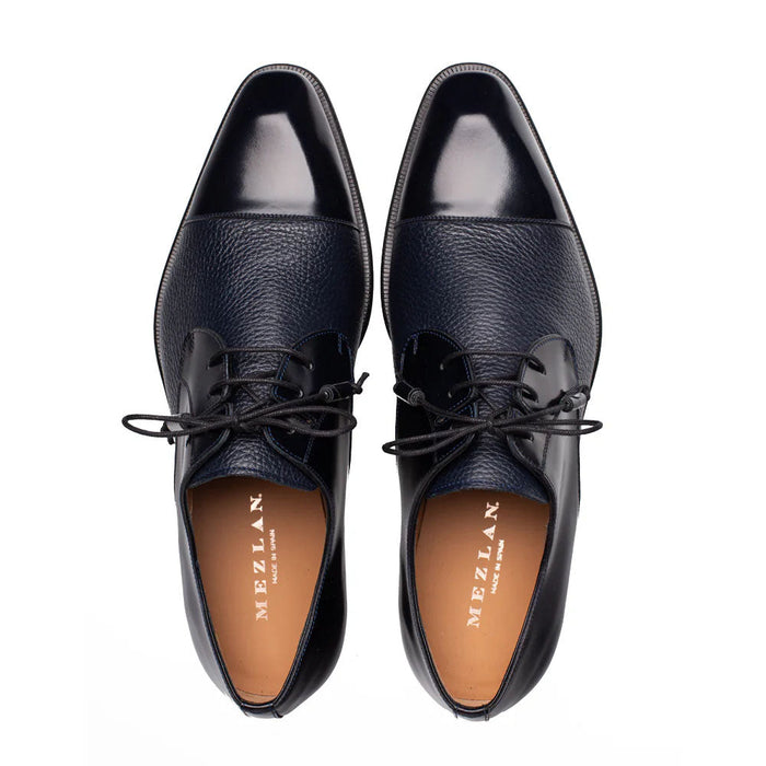 Mezlan Capello Hi-Shine/Calf Derby - Blue
