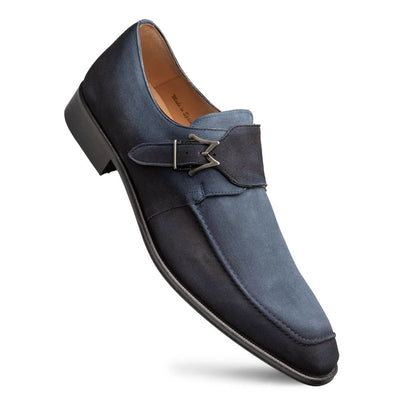 Mezlan Diesel Suede Monk Strap Royal (21745)