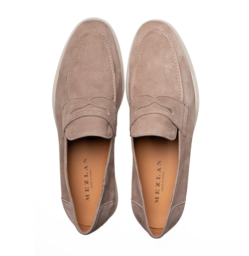 Mezlan Suede Penny Loafer: Soft Flex Moccasin