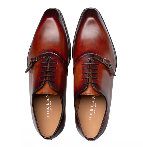 Mezlan Patina Calfskin Side Buckle Oxford