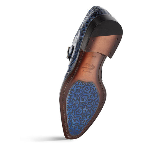 Mezlan Gigolo Crocodile Monk Strap - Luxury Italian Leather Shoe