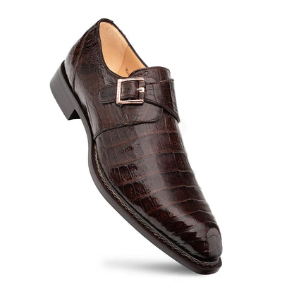 Mezlan Gigolo Crocodile Monk Strap Brown (50056-F)