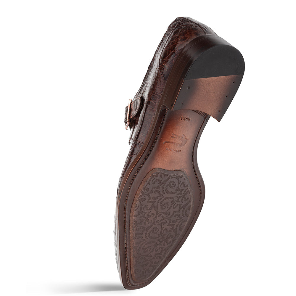 Mezlan Gigolo Crocodile Monk Strap - Luxury Italian Leather Shoe