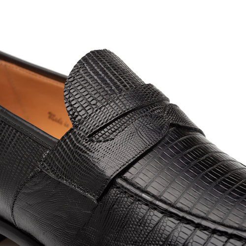 Mezlan Mayor Lizard Penny Loafer - Luxury Men's Dress Shoe