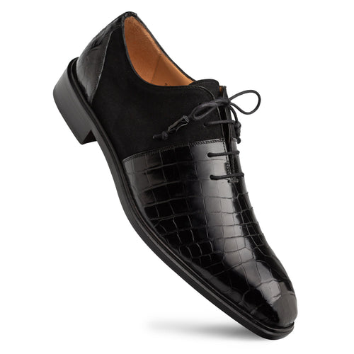 Mezlan Alligator Suede Oxford - Luxury Men's Dress Shoe