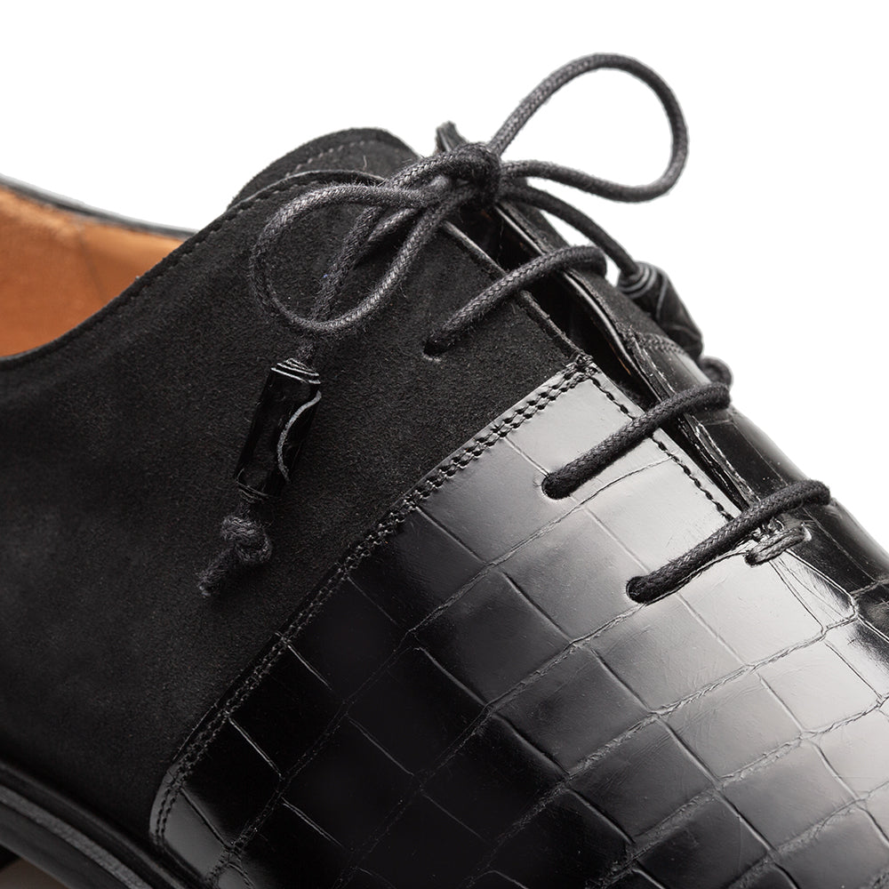 Mezlan Alligator Suede Oxford - Luxury Men's Dress Shoe