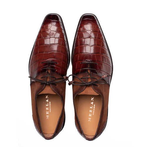 Mezlan Alligator Suede Oxford - Luxury Men's Dress Shoe