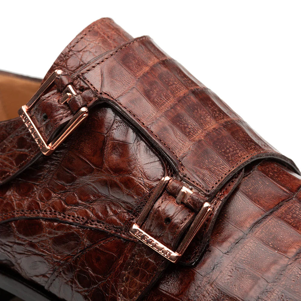 Mezlan Doyers Crocodile Double Monk Strap Sport (50176-F)
