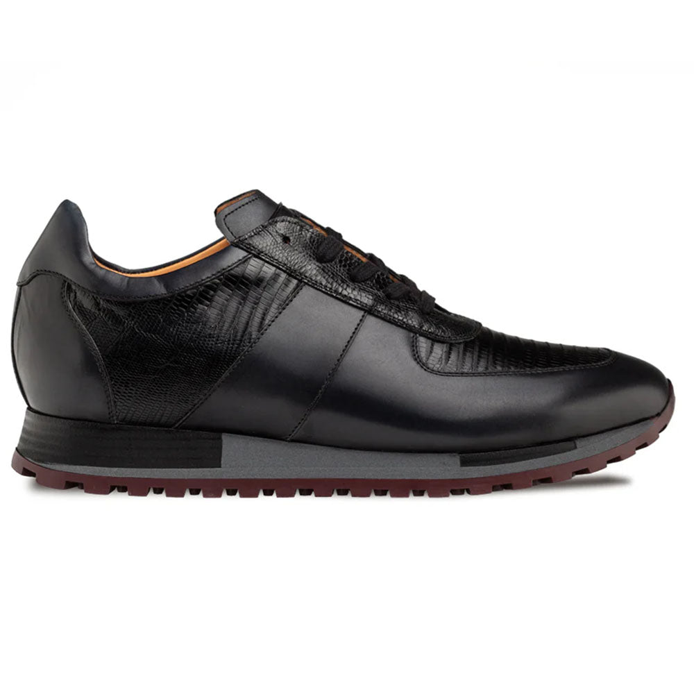Mezlan Greenwich Calf / Lizard Sneaker Black (50188-L)