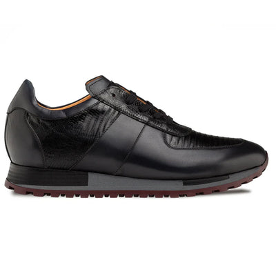 Mezlan Greenwich Calf / Lizard Sneaker Black (50188-L)