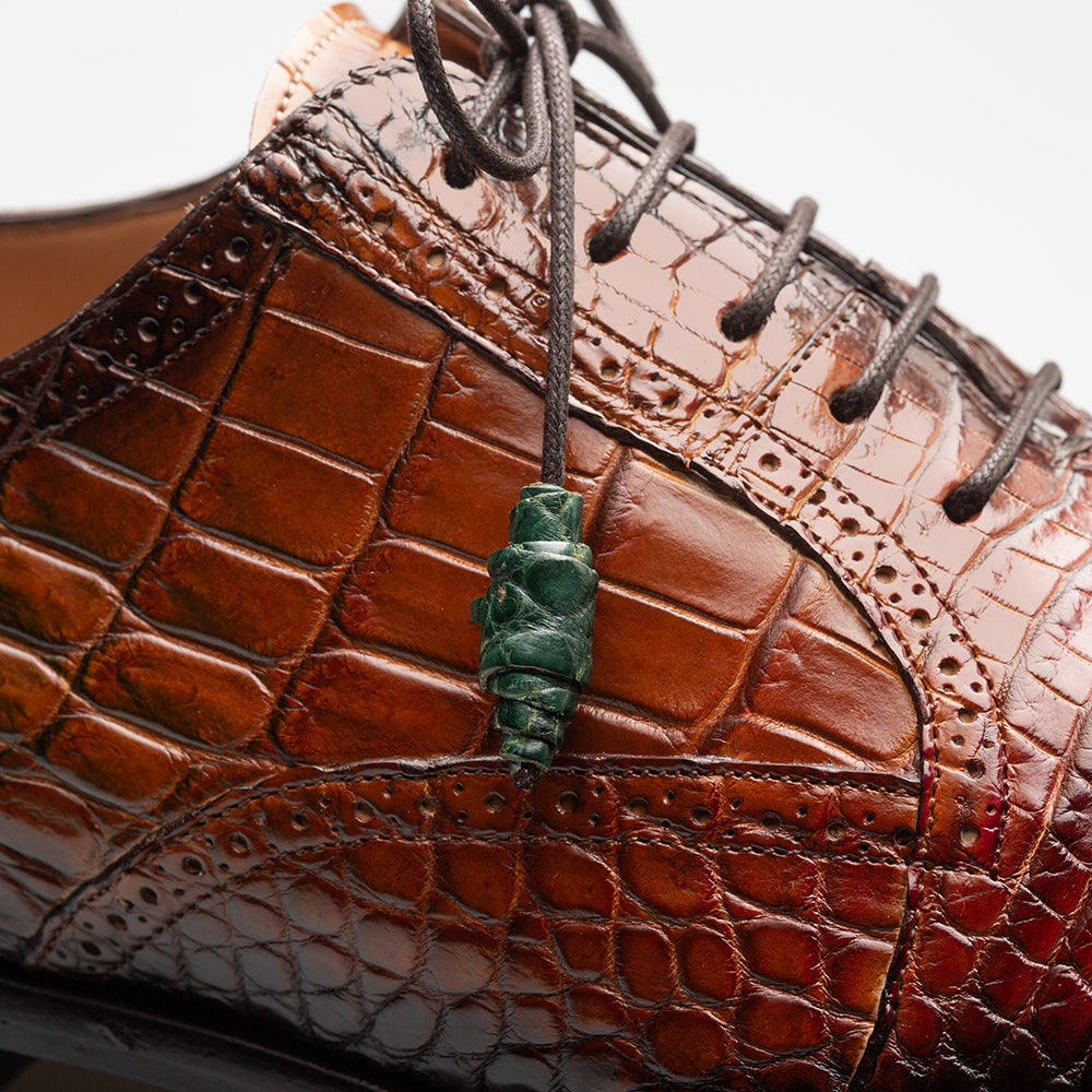 Mezlan Marble Multi-Tone Alligator Oxford Dress Shoe