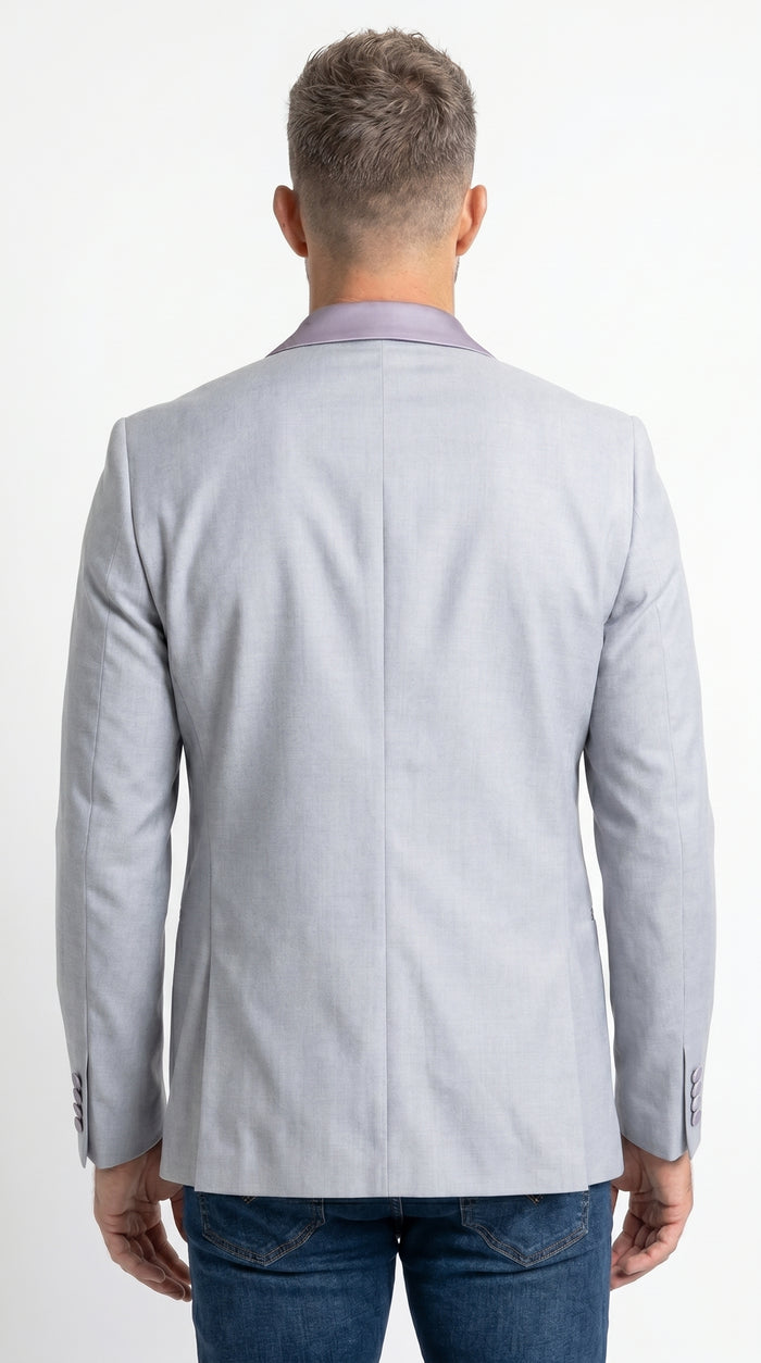 Men’s Zegarie Light Grey Tuxedo Jacket Separate with Satin Peak Lapel, Prom Wedding Dinner Jacket