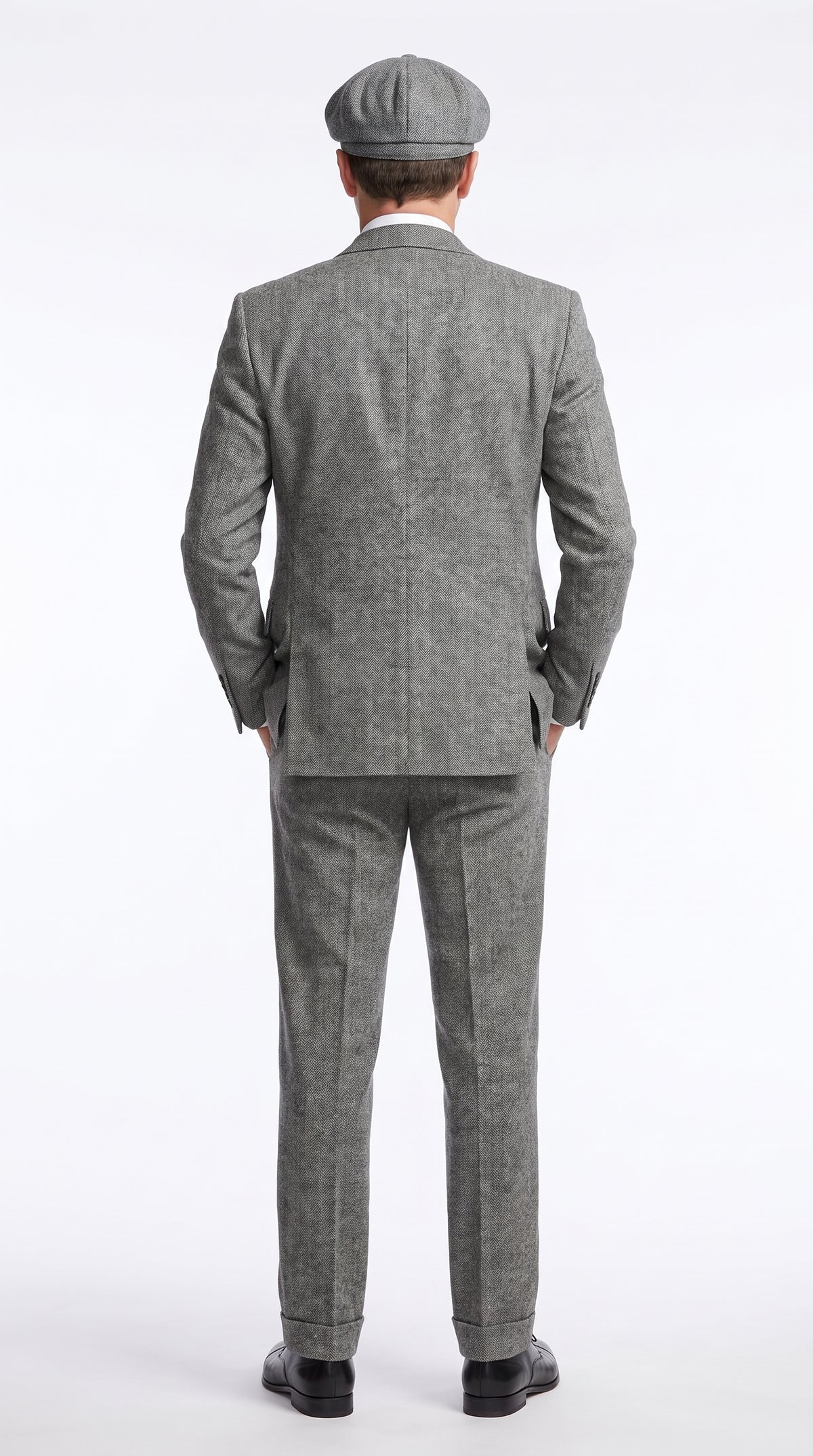 Peaky Blinders Men’s Gray Tweed 3 Piece Suit – Vintage 1920s Wedding Vested Suit