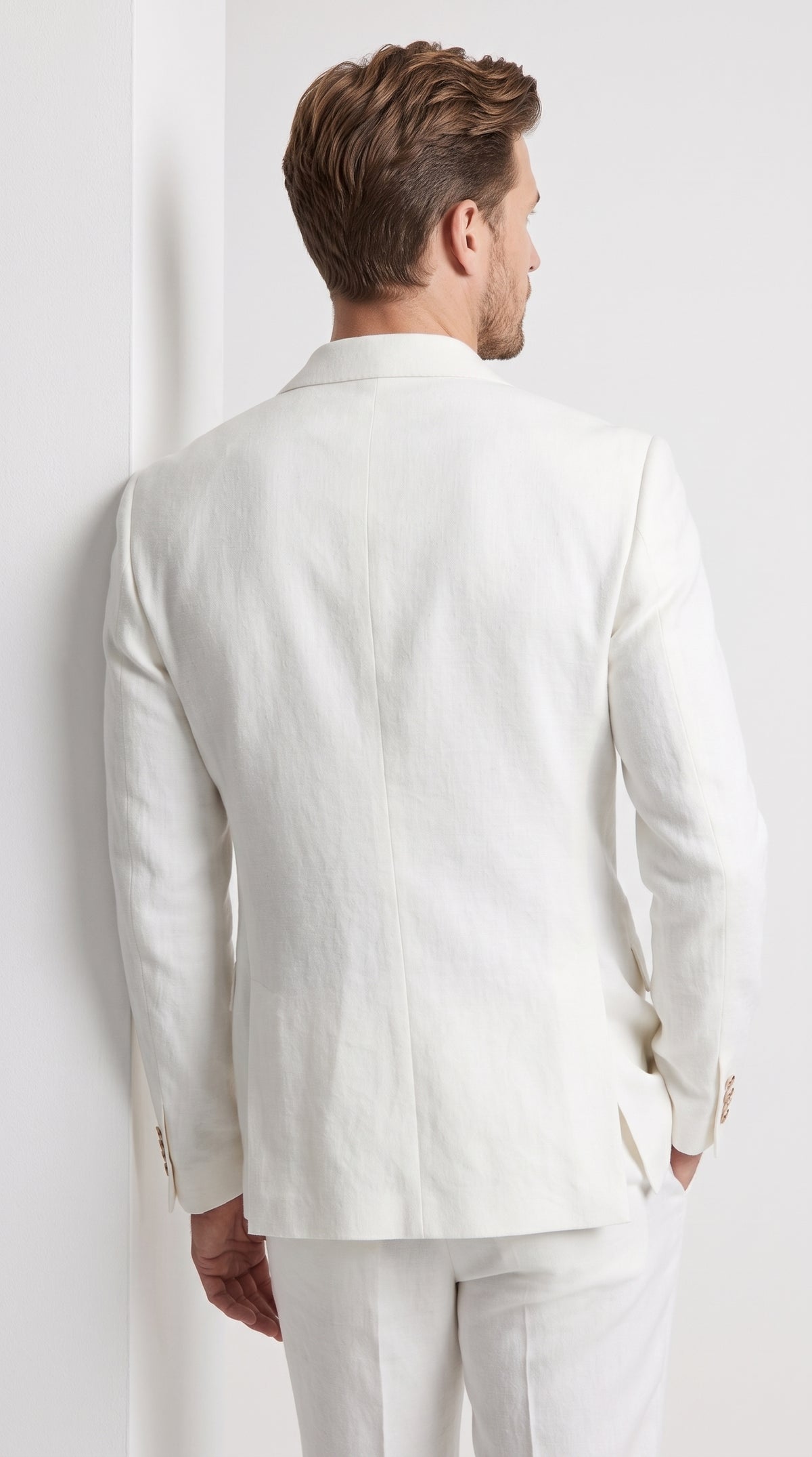 Men’s White Double Breasted Blazer, 6 Button Peak Lapel Formal Sport Coat for Weddings, Prom and Special Events