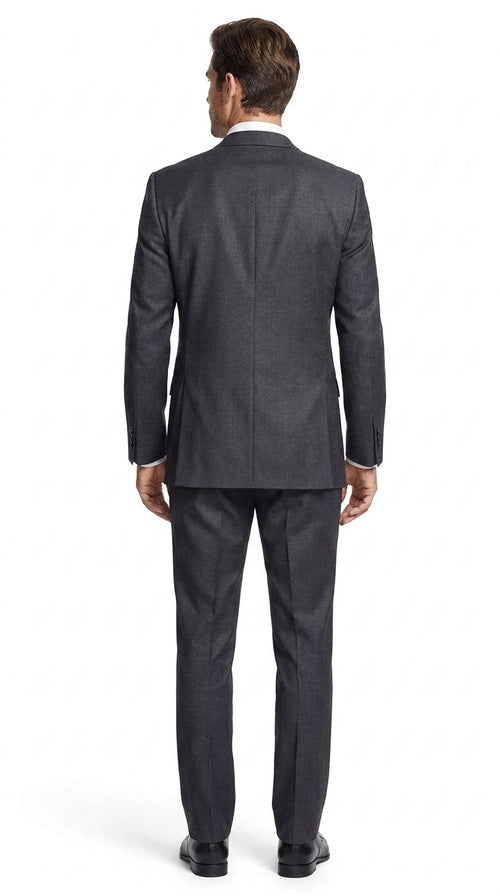 PromTuxedo Men’s Charcoal Grey 3-Piece Tuxedo Suit – Notch Lapel Prom, Wedding and Formal Suit