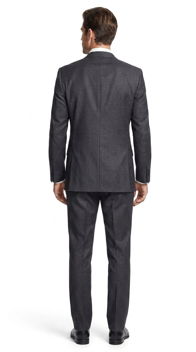 PromTuxedo Men’s Charcoal Grey 3-Piece Tuxedo Suit – Notch Lapel Prom, Wedding and Formal Suit
