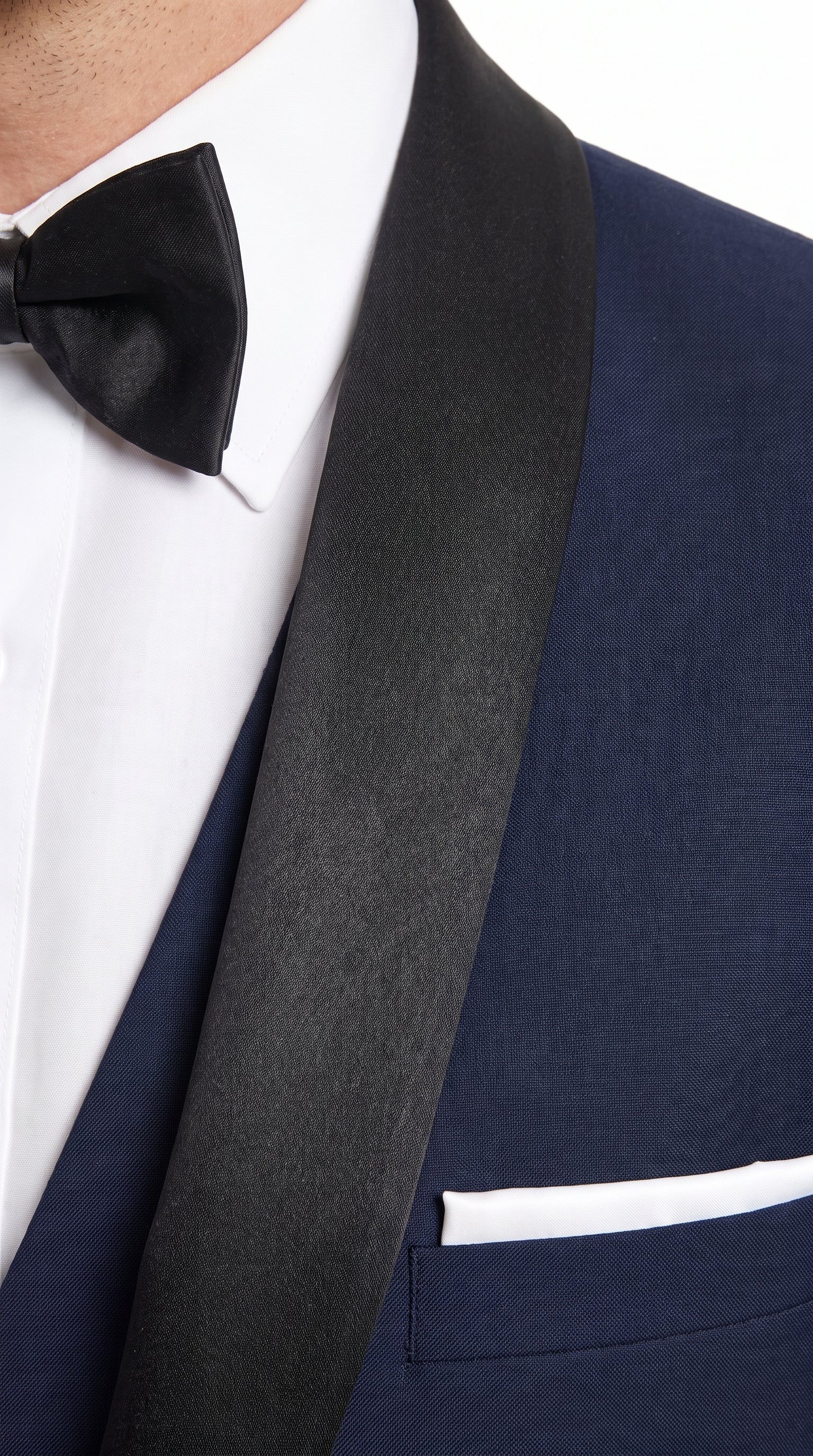 Designer Tuxedos Men’s Navy One Button Shawl Lapel Tuxedo Suit for Wedding, Prom and Formal Events