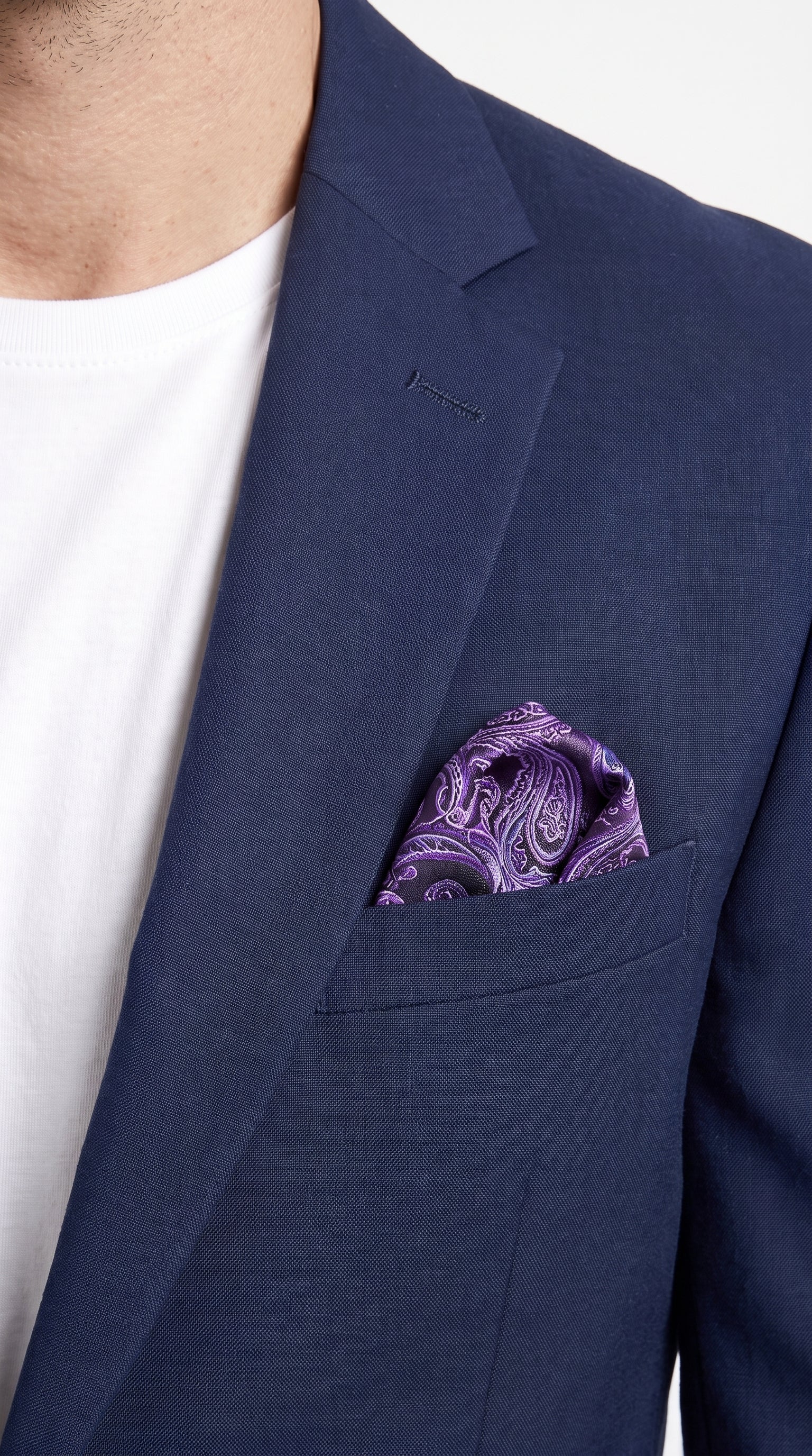 Renoir Men’s Navy Blue Wool 2 Button Sport Coat, Classic Fit Formal Blazer