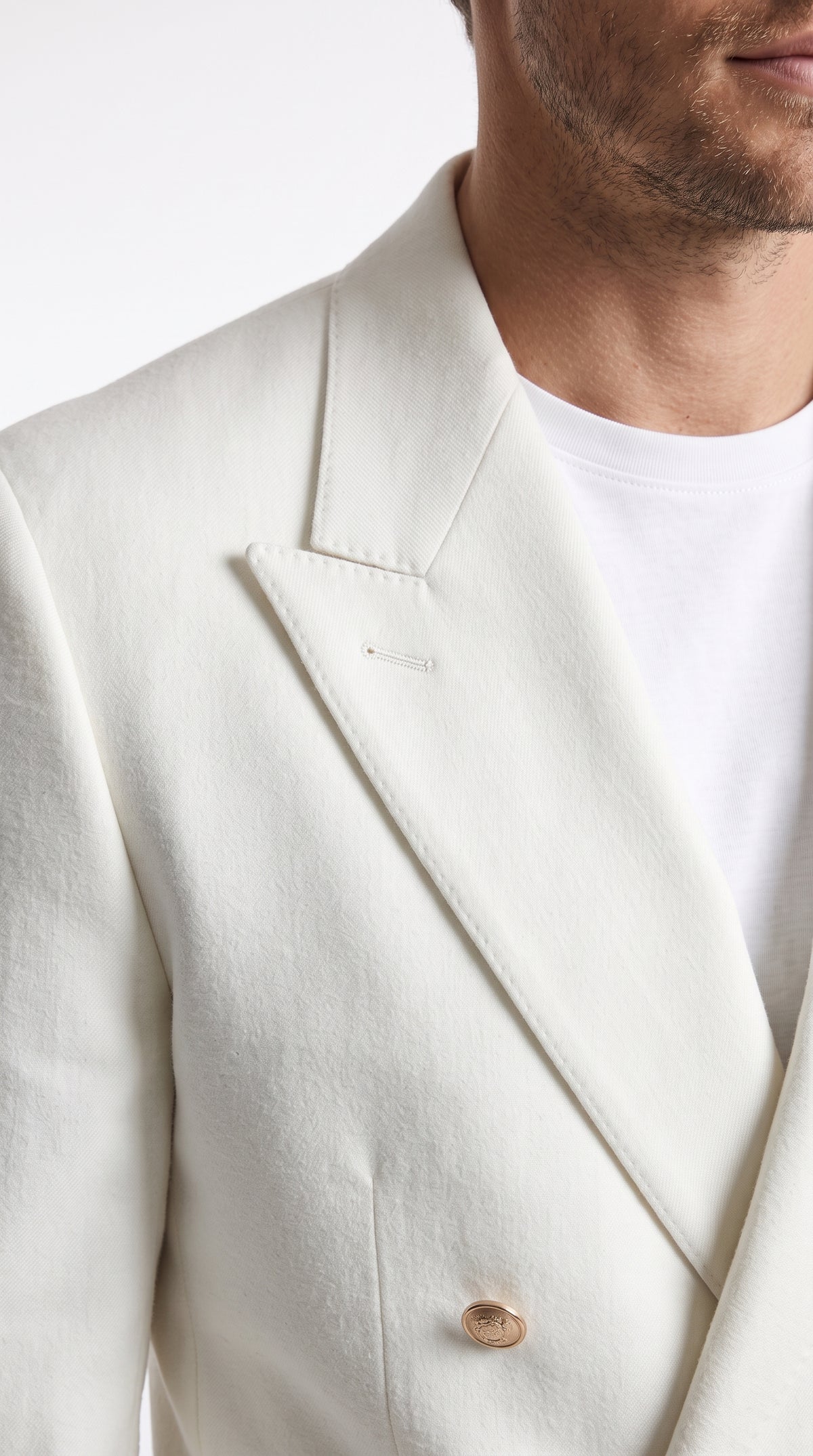 Men’s White Double Breasted Blazer, 6 Button Peak Lapel Formal Sport Coat for Weddings, Prom and Special Events