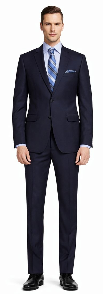 Mantoni 2-Button Slim or Modern Fit in 3-Blue Navy Fabrics