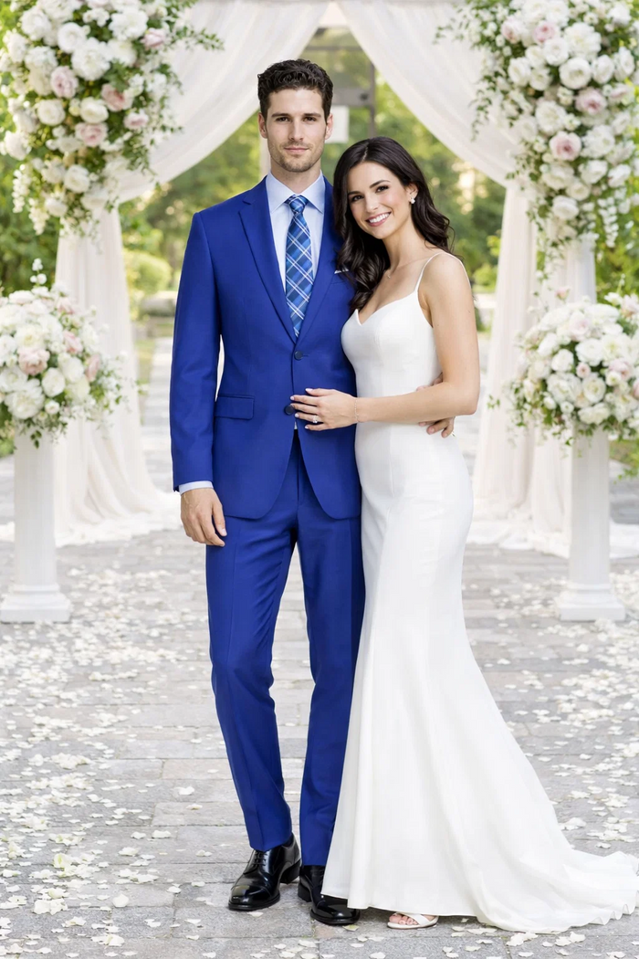 Tiglio 2-Button Slim or Modern Fit in 3-Blue Navy Fabrics by Usamensoutlet