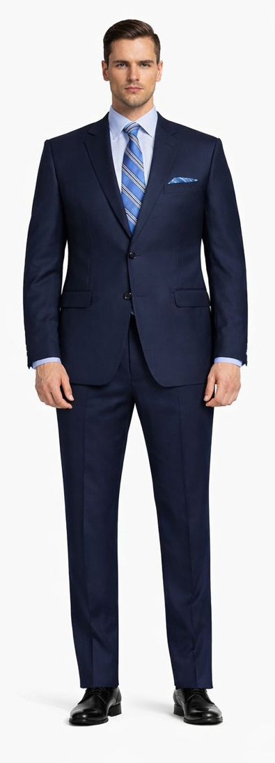 Mantoni 2-Button Slim or Modern Fit in 3-Blue Navy Fabrics