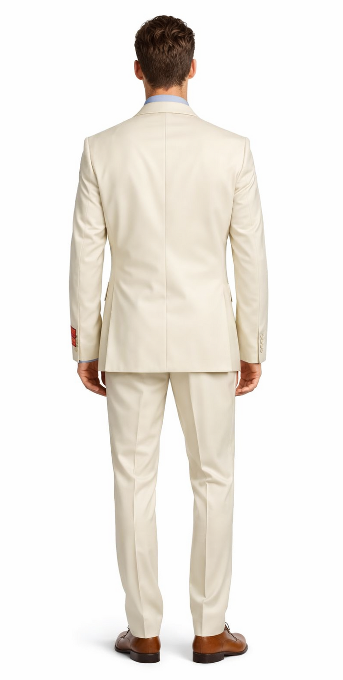 Tiglio Beige Two-button Wool Suit by Usamensoutlet