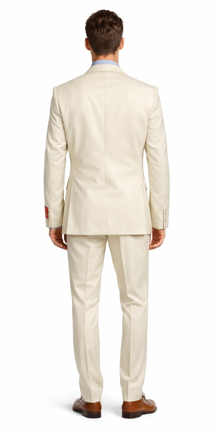 Tiglio Beige Two-button Wool Suit by Usamensoutlet