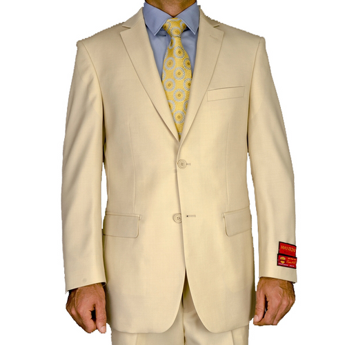 Tiglio Beige Two-button Wool Suit by Usamensoutlet